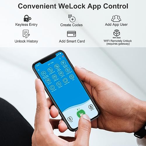 WELOCK PCB01 Elektronisches Türschloss Haustür, Elektrisches Türschloss mit App, RFID-Karte, und...