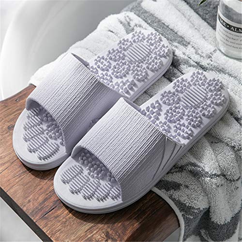 Non Slip Women Massage Slippers Summer Fashion Indoor Outdoor Flip Flops Woman Shoes Beach Bathroom Slipper Men Slide (9, Gray)-Purple-7