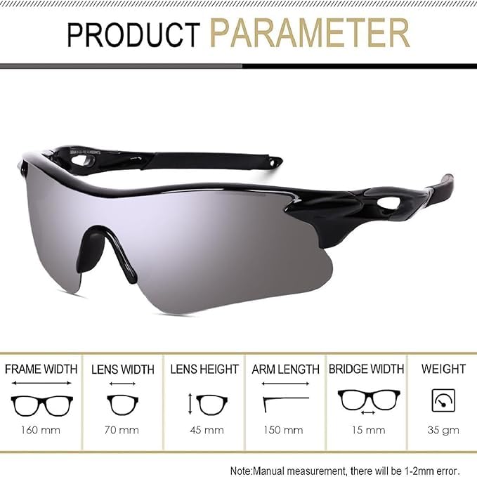 Image of Black Jones Sports Sunglasses for men and women Cycling Mountain Travelling Cricket Trekking Baseball Fishing Cycling Running Golf Motorcycle Tac Glasses UV400