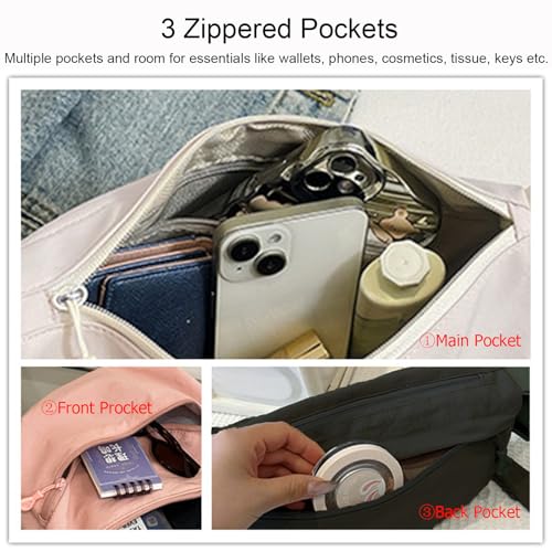 Image of Sling Crossbody Bag Women: Hobo Bag Lady Crescent Bags Nylon Dumpling Purse for Daily Travel Hiking Park