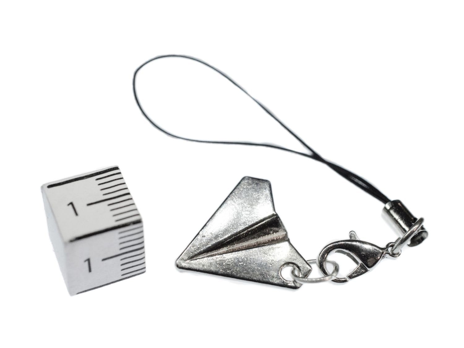 Miniblings Paper Plane Mobile Cell Phone Charm Pendant Pilot Planes Pilots Silver