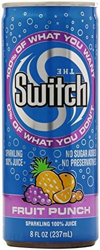 The Switch Sparkling Juice, Fruit Punch, 8- Fl. Oz Cans (Pack of 24)