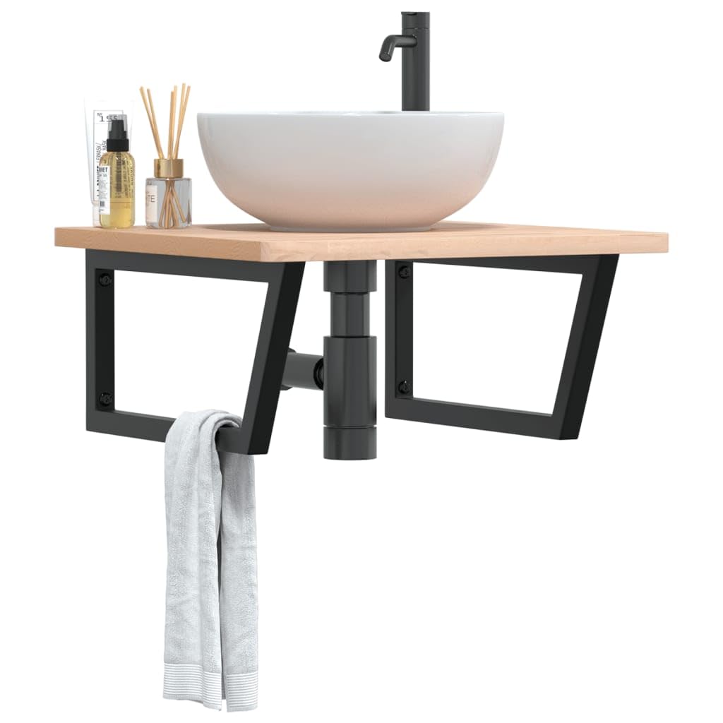 Genérico Soportes Estante de Lavabo 2 Unidades Trapecio Acero Negro,Bricolaje,Accesorios de Bricolaje,Soportes y travesaños,Negro,4007288