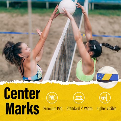 DDVLG Beach Volleyball Lines for Sand or Grass, 2inch Sand Volleyball Boundary Lines for Beach Court 26.3'x52.6' [Doubles 2V2], Highly Visible, All-Weather, with Metal Anchors & Sand Bags - Blue - image 5