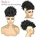 Afro Puff Drawstring Ponytail with Bangs Pineapple Updo Hair for African American Women,Short Kinky Curly Ponytail Bun with 2 Replaceable Bangs(#1B-Black) Afro Puff Drawstring Ponytail with Bangs Pineapple Updo Hair for African American Women,Short Kinky Curly Ponytail Bun with 2 Replaceable Bangs(#1B-Black)