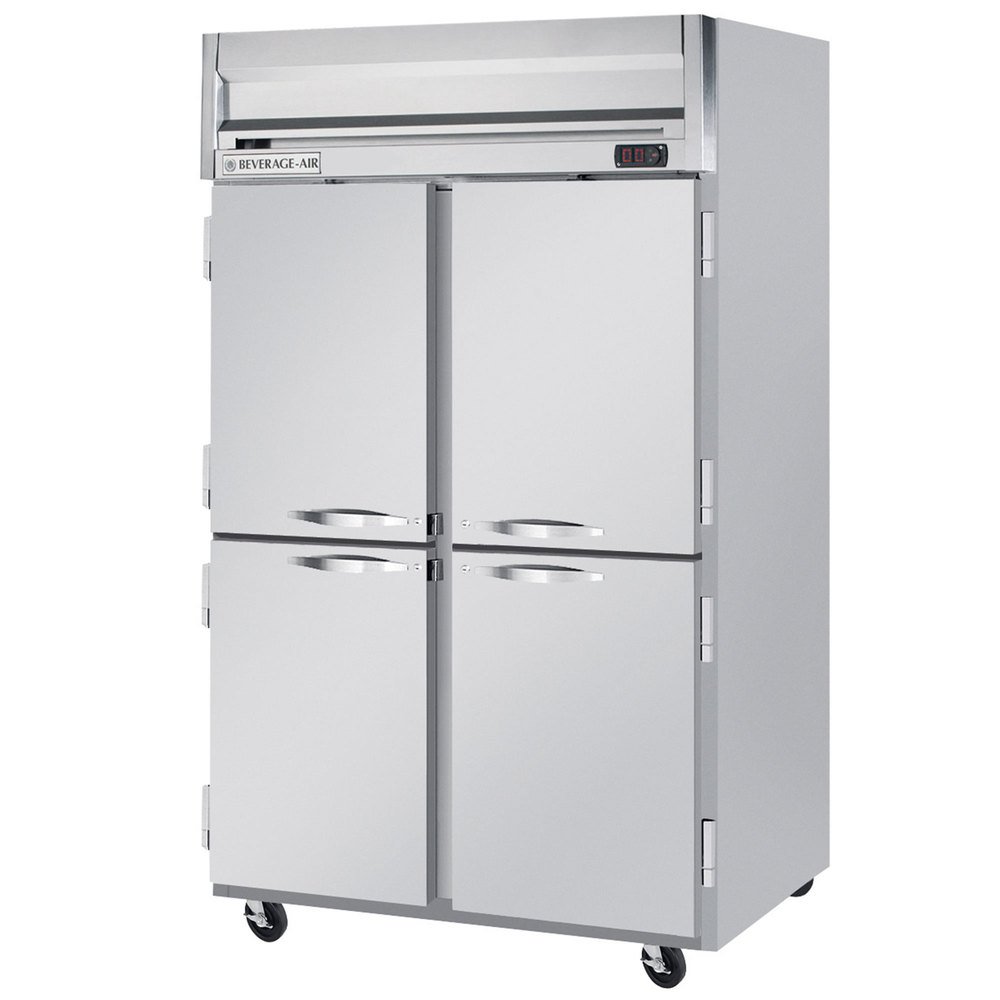 Beverage Air Horizon Top Mount Commercial Freezer, LED Lighting, door locks included, Made in USA, HF2HC-1HS (2) split solid doors
