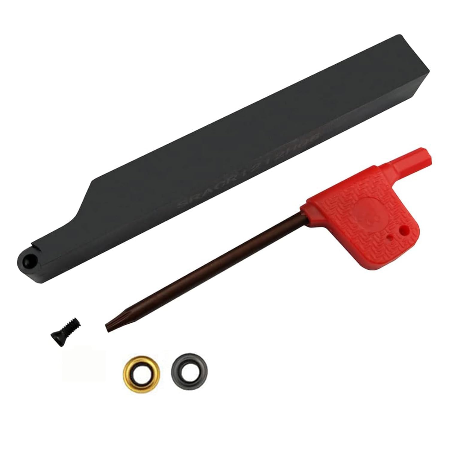 3/8" 1/2" SRACR1010/1212 H06 - Supporto girevole per tornio con inserti rotondi in metallo duro RCMT0602 (2 supporti da 1/2 + 10 inserti)