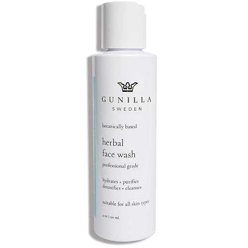 GUNILLA Herbal Face Wash for Anti Ageing, Vegan Cream Cleanser for All Skin Types, Aloe-Based Cream with 15+ Calming Herbals, Alcohol, Oil &