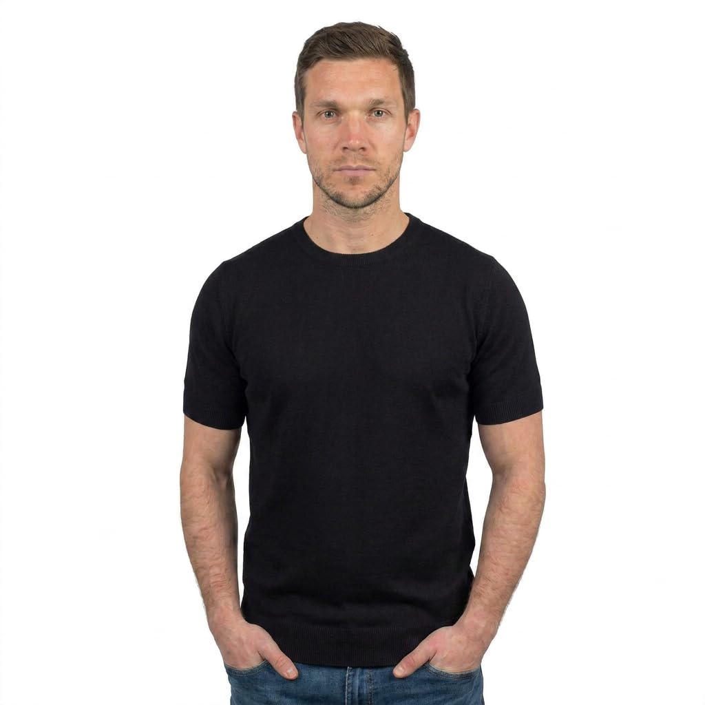 Dalle Piane Cashmere Herren T-Shirt 100% Baumwolle Kurzarm