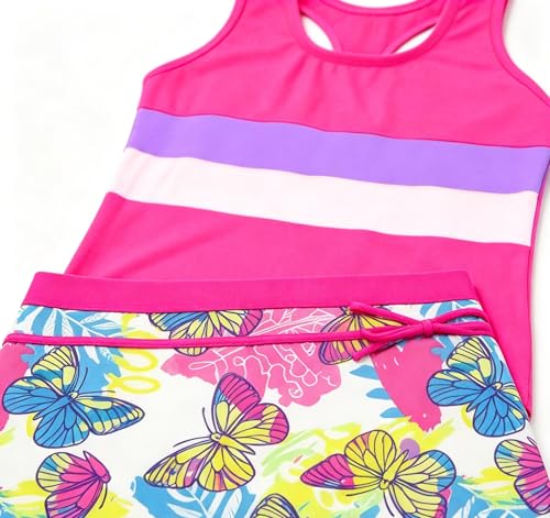 Image of Akokvlar Girls Two Piece Bathing Suit Swimsuit Tankini Swimwear with Boyshort