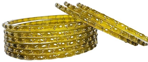 Image of JPS 16 Pcs Trendy Stylish Glass & Kashmiri Ghungroo Bangles Set for Women & Girls | Gold-Plated Traditional Festive Wedding Party Jewellery Chudi Set (12 Glass + 4 Metal)