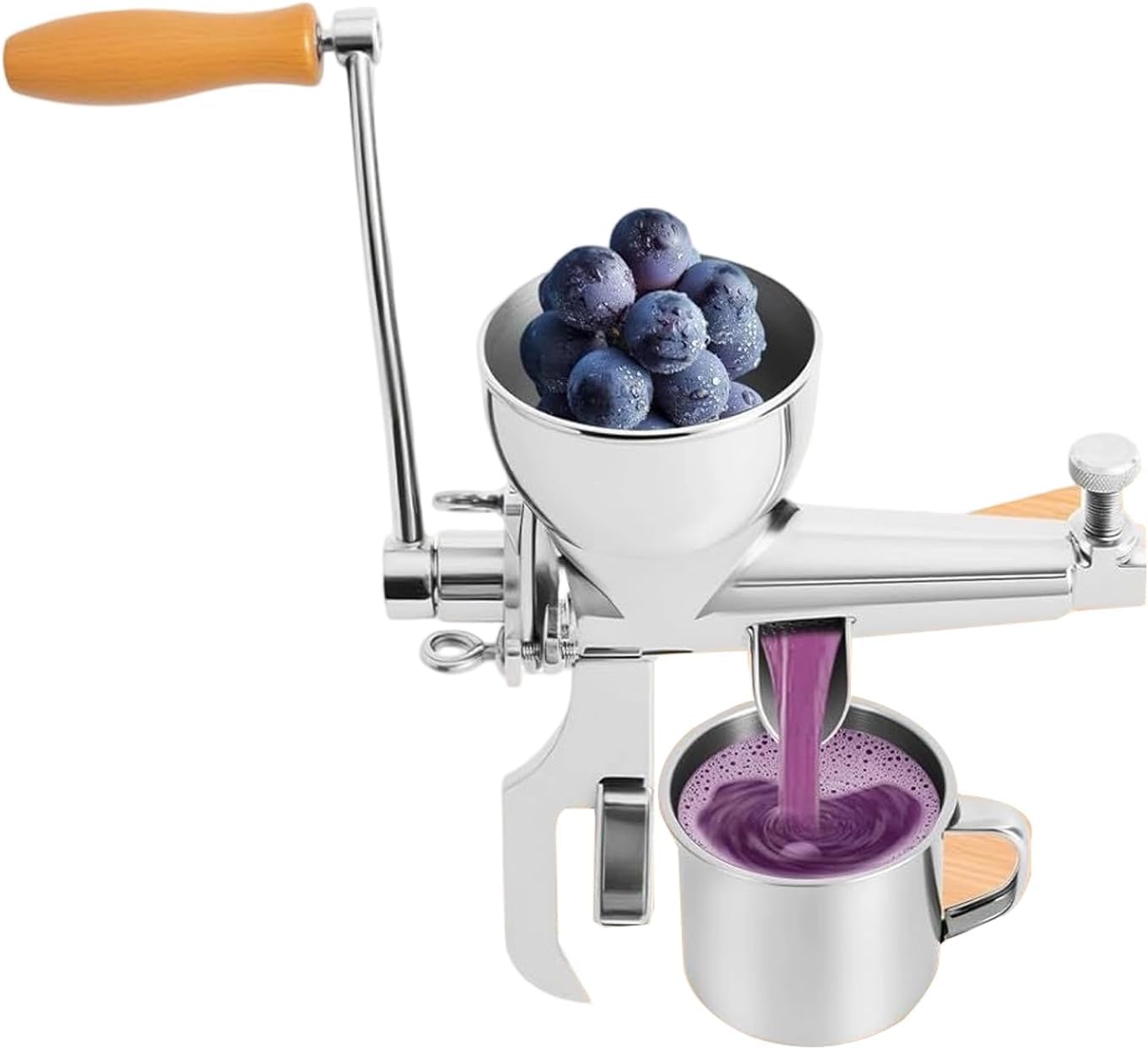 Exprimidor de acero inoxidable manual y extractor de jugo lento para vegetales y frutas