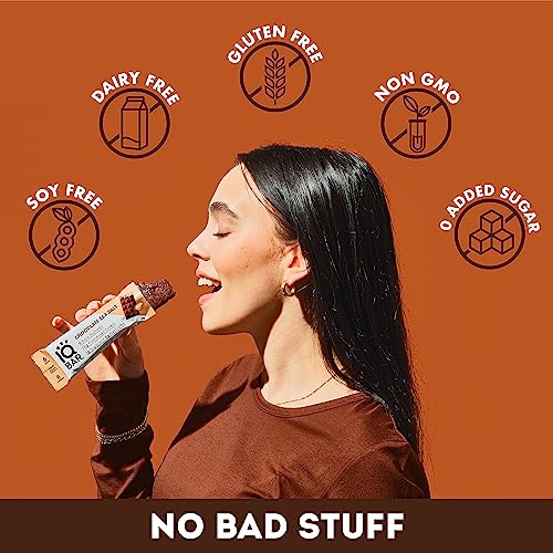 Iqbar Brain And Body Keto Protein Bars - Chocolate Sea Salt Keto Bars - 36-Count Energy Bars - Low Carb Protein Bars - High Fiber Vegan Bars And Low Sugar Meal Replacement Bars - Vegan Snacks #TOP3