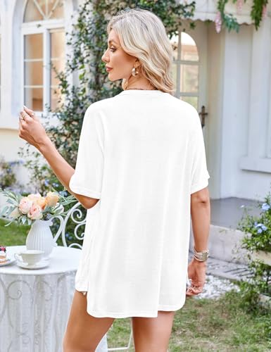 Image of Halife Womens Summer Lightweight Cardigan Short Sleeve Open Front Casual Loose Cover Ups