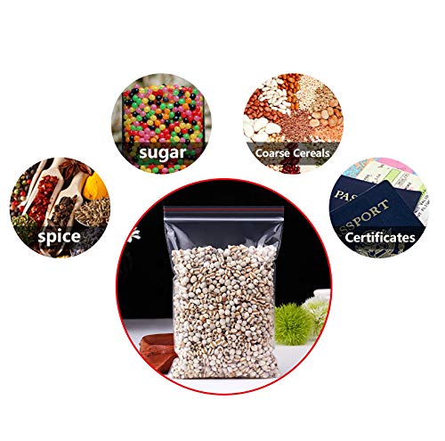 Plastic Poly Zipper Bags, 3 Sizes Assorted Resealable Zipper Bags (2.4 x 3.5/3.5 x 5/4 x6 inch), 500pcs Clear Poly Zipper Bags 2 Mil Resealable Ziplock Storage Plastic Bag for Jewelry, Crafts - Thumbnail 4