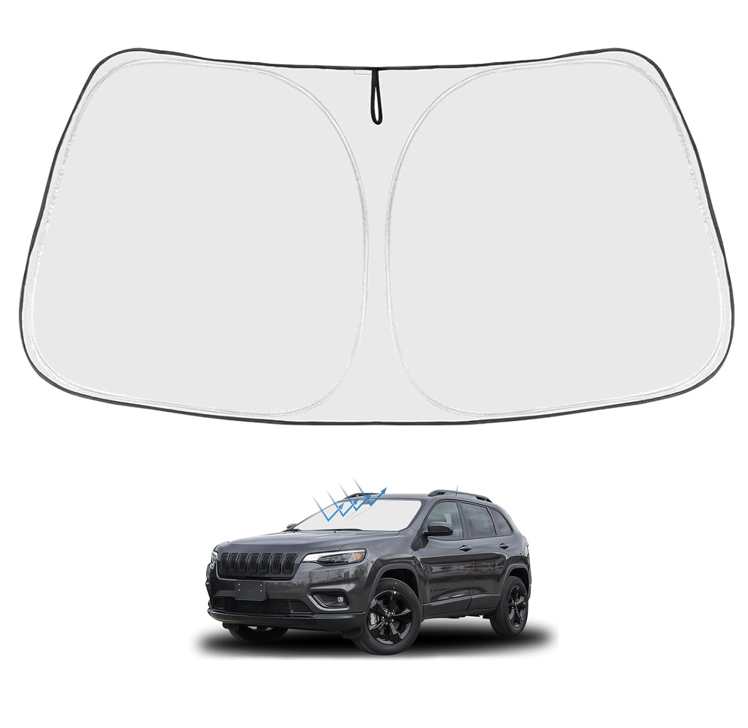 Proadsy Custom Fit Car Windshield Sun Shade for 2014-2023 Jeep Cherokee