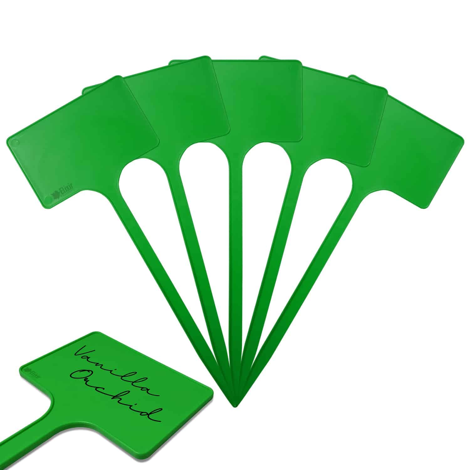 Elixir Gardens Plastic T-Shaped Labels | Plant, Pot & Flower Labelling | SL250 - Green x 100 โ image 1