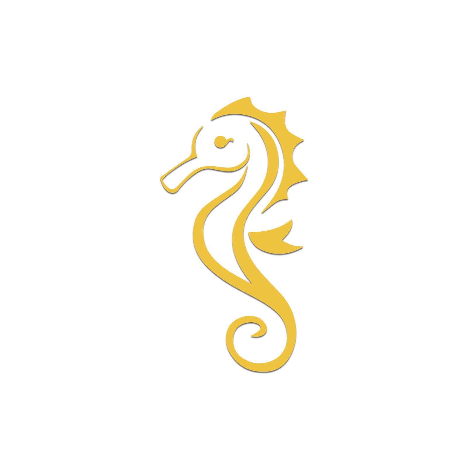Seahorse Silhouette Vinyl Decal Notebook Car Laptop 3" x 5.5" (Yellow)