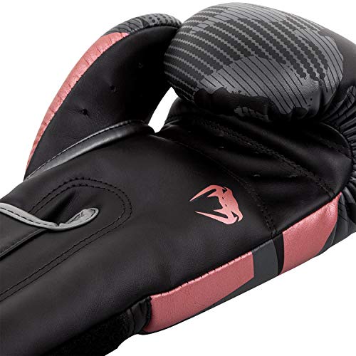 Venum Elite Boxing Gloves - Black/Pink Gold - 16 Oz #TOP4