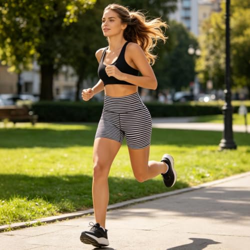 Image of FULLSOFT High Waisted Biker Shorts for Women-5 inch Tummy Control Fitness Athletic Workout Running Yoga Gym Shorts
