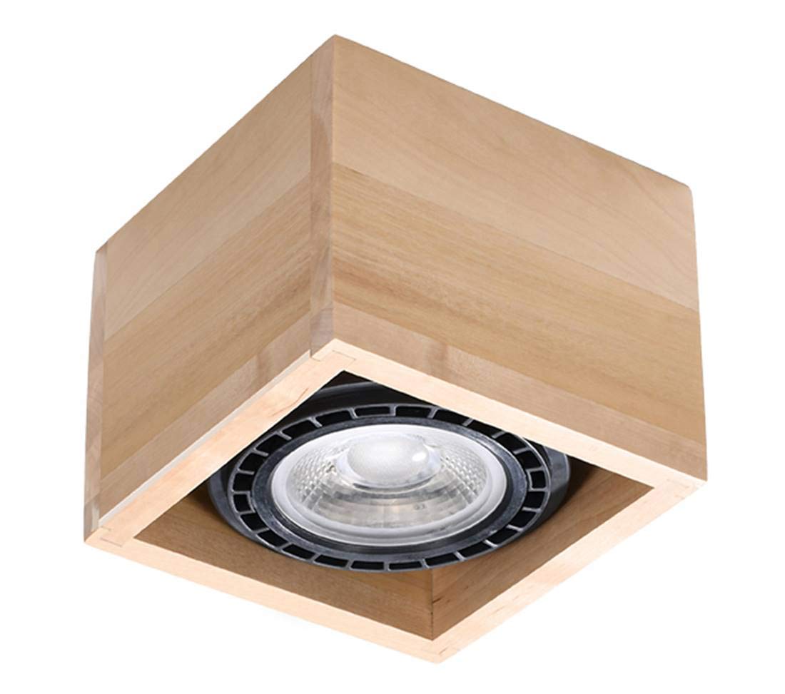 Square Incasso Luce Legno Naturale GU10 Recessed Surface Spotlights Square Flush Light Natural Wood GU10