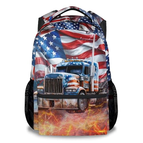 PUREGIFTS Truck Backpack for Kids - 17 Inch Large Capacity Boys Backpacks for Kids - Fashion Bookbag for Kindergarten