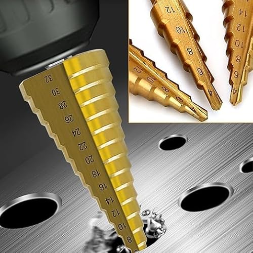 3 Pcs HSS Steel Step Cone Drill Titanium Bits Set – Multi-Size for Metal, Wood & Plastic, Durable & Versatile Drill Set 5 3 Pcs HSS Steel Step Cone Drill Titanium Bits Set – Multi-Size for Metal, Wood & Plastic, Durable & Versatile Drill Set - Image 5