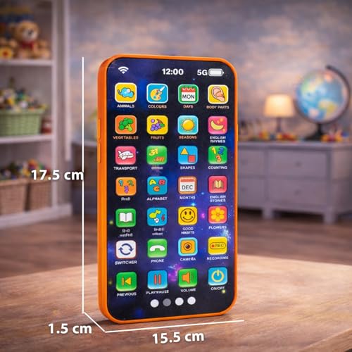 Image of Wishkey Edu Phone for Kids 2.0 Space Theme 28 Functions 84 Features Rechargeable USB Cable Not Included Toddler Learning Mobile Toy with Multi-Language 10 Indian Languages for Boys Girls Age 2+