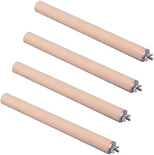 4 Pieces Bird Perch Bird Toys Perch Stand Bird Stand Bird Cage Perch Bird Cage Accessories Natural Wood Perch for Parakeet Cockatiels Lovebirds, Wood Color