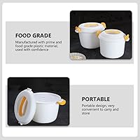 Vista 4 de Microondas Pasta Cooker Round Microondas Recipiente de Alimentos Cocina: Microondas Arroz Cocina de Alimentos Amarillo 1L Cestas de microondas