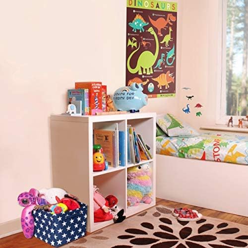 Blue Star Canvas Storage Basket - Rectangle Fabric Basket with White Stars  Perfect for Household Storage, Fabrics or Toys. Size: 40cms x 30cms x 25cms