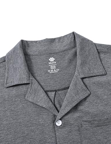 MoFiz Men's Pajama Sleepwear Lounge Loungewear Cotton Modal PJS Button Down Shirts with Pocket3