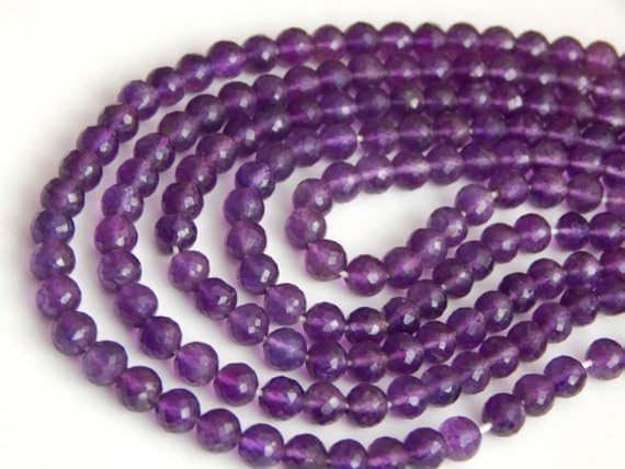 Perles facettées en améthyste de qualité supérieure 7.5mm pour joaillerie fine - 2