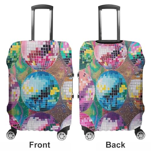Travel Luggage Cover Elastic Suitcase Protector Anti-Scratch Washable Disco Ball Pattern Luggage Sleeve Tsa Approved Carry on Covers Baggage Cover Fits 18-32 Inch Luggages3