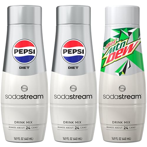 SodaStream Pepsi &amp; MTN Dew Variety Pack, Diet, 440ml, (Pack of 3)