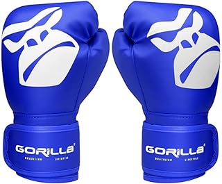 Luva de Boxe Infantil 06oz Azul Para Crianças de 04 à 08 anos Menino Menina Artes Marciais Original Gorilla