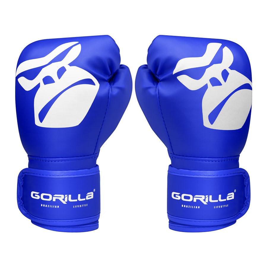 Luva de Boxe Infantil 06oz Azul Para Crianças de 04 à 08 anos Menino Menina Artes