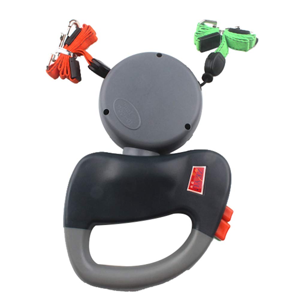 EBTOOLS Automatisch Einziehbare Doppelte Hundeleine, Doppelt Einziehbare Hundeleine, Reflektierendes Seil, Katzen- und Hundeleine, für Mittlere und Kleine Hunde, 300 cm(Grau)
