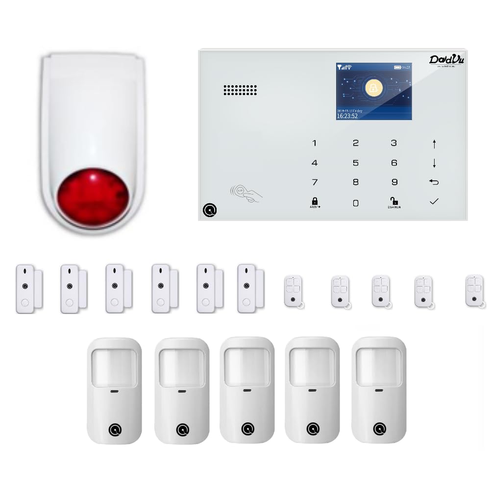 Sistema de Alarma para el hogar, Kit inalámbrico inalámbrico, WiFi de 2,4 GHz, gsm, Kit Dadvu DV-1A3GV3P2, combinador telefónico, 100 Zonas, manejable por aplicación, Compatible Google Home y Alexa