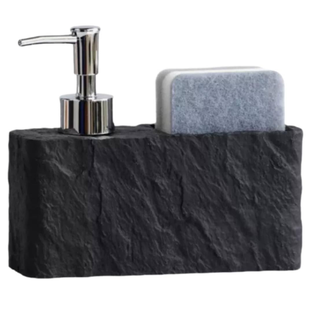 Premium ResinStone Kitchen/Bath Soap Dispenser, Elegant Hand Wash, Washing Up Liquid, Dish Soap and Sponge Caddy
