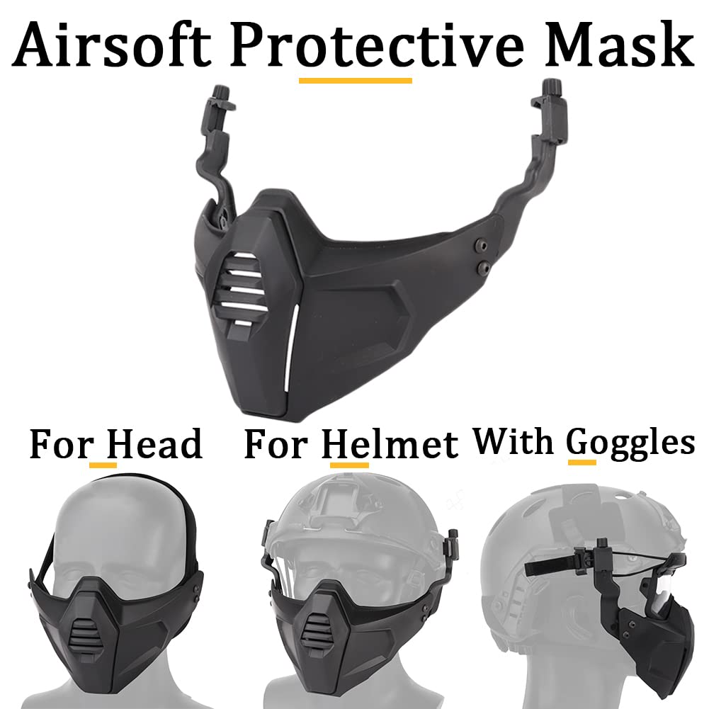 Lunettes Rabattables Pour Casque Tactique FAST – Protection PC Anti-Impact, Réglables, Se Rangent Dans Le Casque, Compatible MH/BJ/PJ