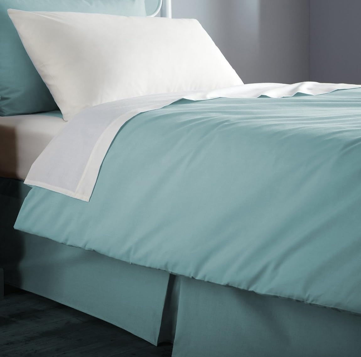 Flame Retardant Bed Linen Single Duvet Cover, Envelope End (Duck Egg), certified to BS7175 Ignition Source 5+7