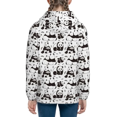 Cute Pandas Kids Pullover Hoodies Boys Sweatshirts Girls Athletic Clothes with Pocket4
