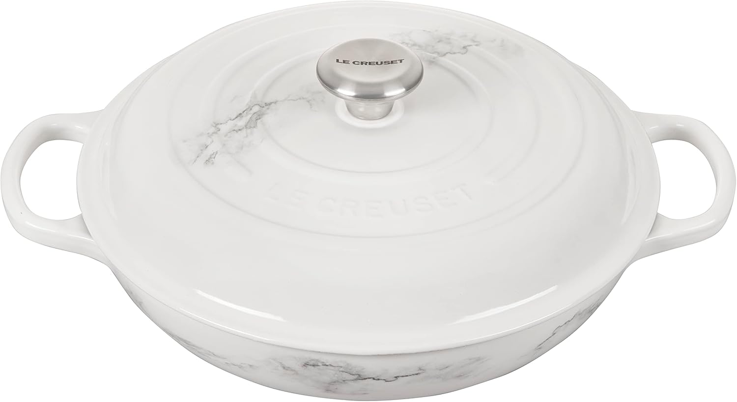 Le Creuset Enameled Cast Iron Signature Braiser, 3.5 qt., Marble Home & Kitchen