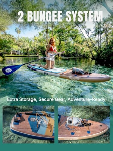 Image of Niphean (Extra Large) Inflatable Paddle Board, SUP for 2+1 People /Family 500lbs Capacity Stand Up Paddle Board with SUP Accessories, StabilTrac Fin Non-Slip Paddleboard for Adults