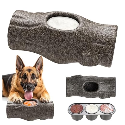 Brliii Tree Stump Dog Frozen Treat Toy, Long Lasting Chew & Heavy Duty Treat Dispenser Toy for Large Dogs with Peanut Butter Holder, Non-Toxic Easy Clean Teething Toys for Aggressive Chewers