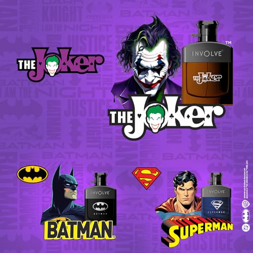 Image of Involve Your Senses - The Joker Car Perfume Spray with 3 Hanging Cards | DC OFFICIAL MERCHANDISE from Warner Bros | Freshen Up Your Car with Strong Aquatic Notes - WBSPRO2-50ml | Car Air Freshener