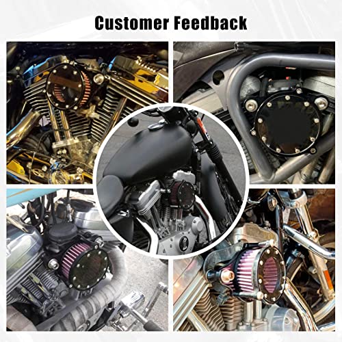 Image of Sporacingrts CNC Black Air Cleaner Filter for Sportster Police XL883P | CNC black motorcycle air cleaner filter compatible with Sportster Police XL883P for improved airflow and reliable filtration.