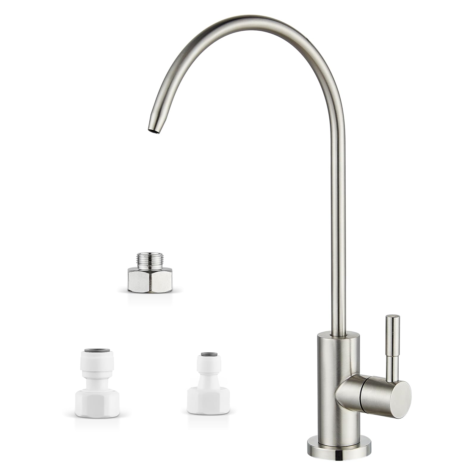 Reverse Osmosis Faucet,Drinking Water Faucet for RO Filtration Systems Non-Air Gap Modern Filtered Water Faucet for Kitchen Bar Sink SUS304 Stainless Steel,Brushed Nickel