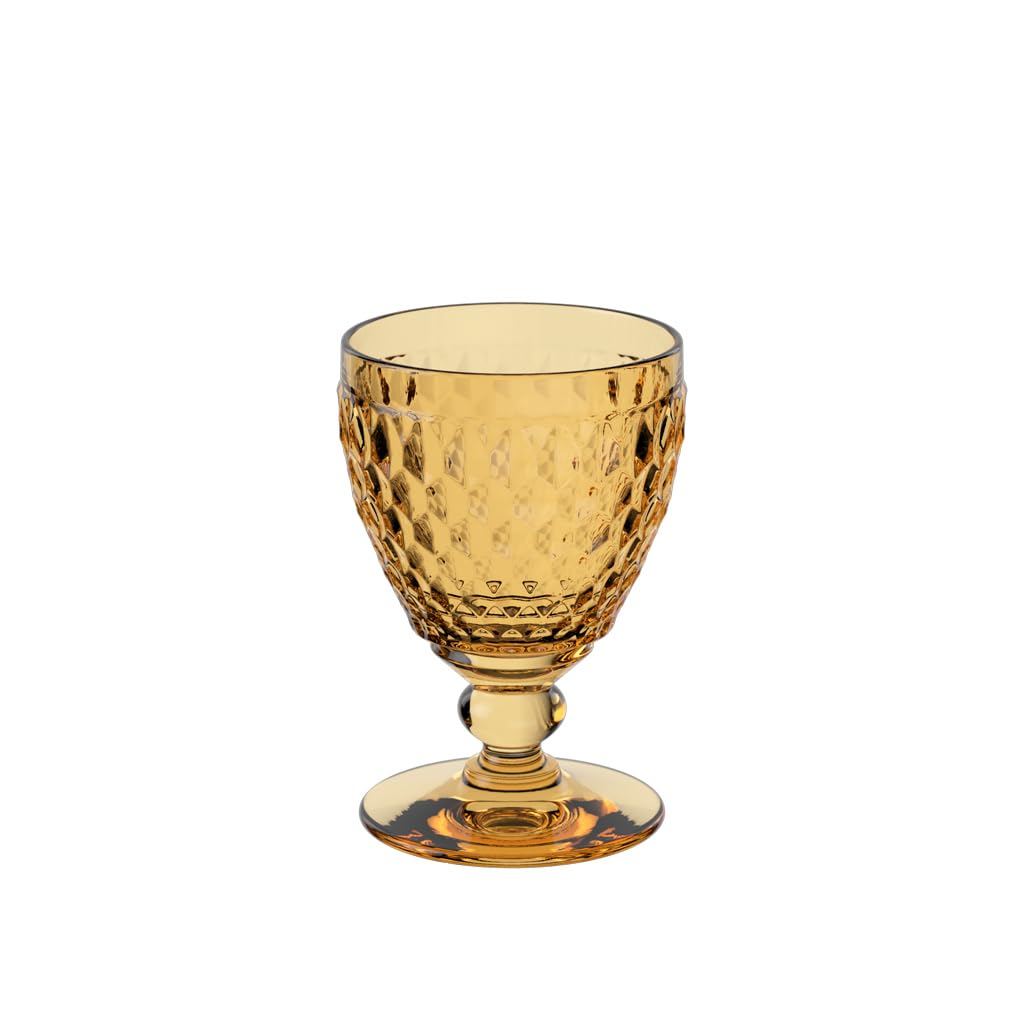 Villeroy & Boch - Boston Saffron White Wine Glass, 125 ml, Crystal Glass for White Wine, Dishwasher-Safe, Yellow